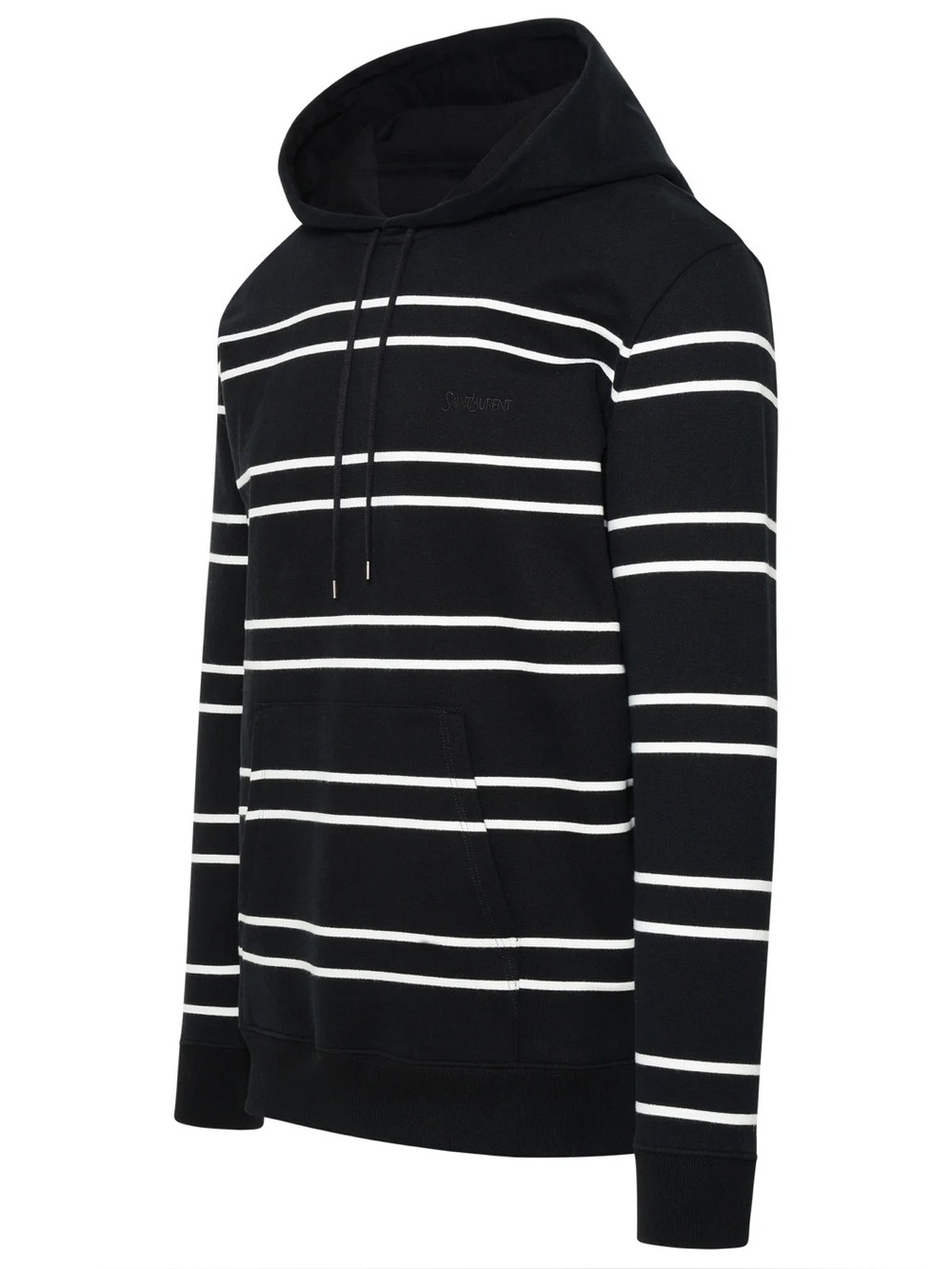 NWT✨Saint Laurent YSL Men’s Striped Hooded Cotton Sweatshirt | Size L